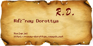 Rónay Dorottya névjegykártya